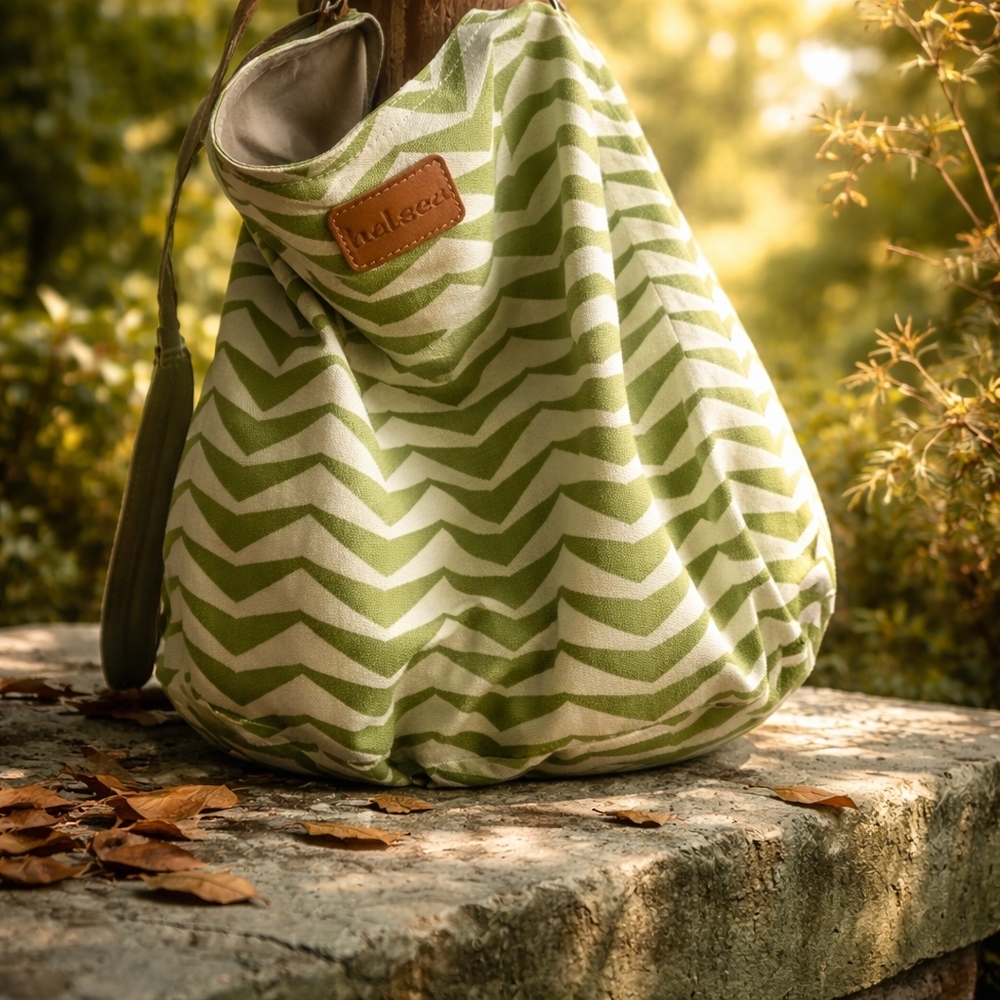 Green Chevron Tote Bag